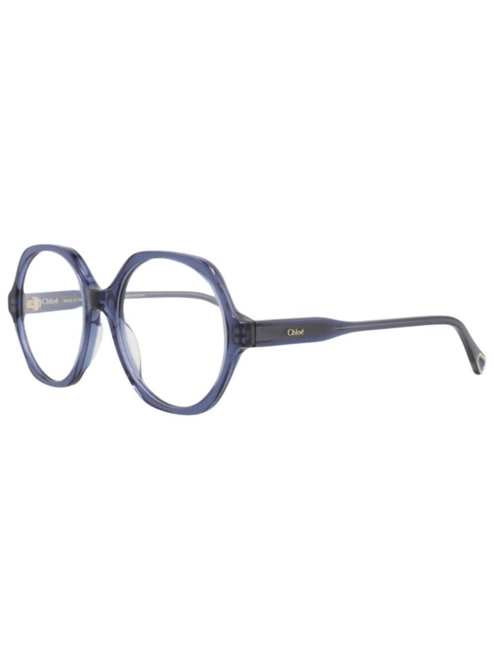 New Chloé Women's Eyeglasses Round Oval Bio Acetate Frame Blue Blue Transparent